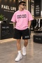 New Season Unisex T-Shirt and Shorts Pair Zero Printed Set - 2