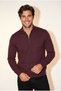 Men's 6208 Stand Collar 30/3 Slk Sweat Cherry - 2