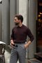 Arco Premium Textured Knitwear Buttoned Polo Collar Long Sleeve Plum Men's Sweater - 3