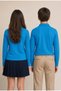 Blue Girls' / Boys' Long Sleeve Polo Collar School T-Shirt 24861 - 3