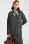 Scarf Detailed Skirted Knitwear Set Haki̇ 9471-Tk - 2
