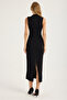 Long Side Gathered Floral Brooch Dress - 5
