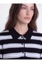Ozmarka New Season Blue Polo Collar Striped Women's Knitwear Sweater - 3