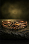 Tiger's Eye Stone Flower Motif Pure Copper Women's Bracelet Handmade Adjustable Clasp - 4