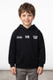 3 Threaded Text Printed Hooded Boys' Sweatshirt - 2