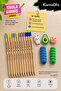 Karmaofis 12-Piece Natural Eraser Pencil Set – 3 Pencil Tip Decorations + 2 Pencil Holding Sponges |   Pattern Optional