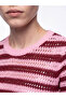 Ozmarka New Season Red Crew Neck Openwork Women's Knitwear Sweater - 3