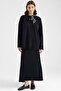 Scarf Detailed Skirted Knitwear Set Black 9471-Tk