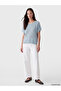 Ozmarka New Season Blue Openwork Short Sleeve Women's Knitwear Sweater - 2