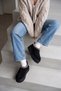 Mini Suede Fur Inside, Embroidered, Thick Sole Women's Ankle Boots Black - 2