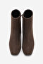 Women's Heeled Boots&Booties Blunt Toe Wood Pattern Heel Zippered Daily Classic Boots Noyes Brown Suede - 7