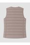 Beige Crew Neck Women's Puffer Vest - 6