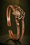 Jasper Stone Flower Motif Pure Copper Women's Bracelet Handmade Adjustable Clasp