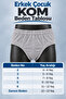 Boy's Kom Underpants 35% Cotton 65% Polyester 0037 (Seher Authorized Seller) 5 Pieces - Gray - 5