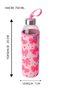 Covered Bow Patterned Glass Water Bottle 750 ml – Protected Sports School Office Detox Water Bottle with Steel Lid and Carrying Strap - 2