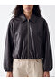 Women's Oversize Bomber Leather Look Jacket - 3