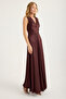 Long Stitch Pleated V-Neck Dress - 3