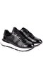 - Genuine Leather Black Color Casual Men's Sneaker - 610-1017 - 2