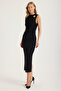 Long Side Gathered Floral Brooch Dress - 2