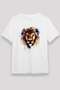 Lion Printed Unisex White T-Shirt