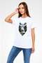 Unisex White T-Shirt with Waterfall and Wolf Print - 3
