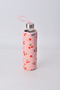 Glass Water Bottle with Case 750 ml Cherry Patterned – Protected with Steel Lid and Carrying Strap for Sports, School, Office, Detox Water Bottle - 3