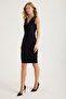 Tulle Dv Neckline Dress with Stitching Ribbon - 2