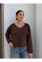 V-Neck Long Sleeve Modal Blouse - 4