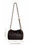 Botea Bitter Brown Knitted Patterned Premium Vegan Leather Shoulder Bag |   Adjustable Chain - 2