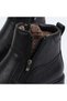 Men's Genuine Leather Inner Fur Lined Side Zipper Orthopedic Non-Slip Sole Boots - 5