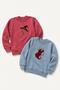 Girl's Appliqued Embroidered Crew Neck 2-Piece Sweatshirt
