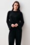 Long Sleeve Oversize Basic Lycra Viscose Top and Bottom Set - 5