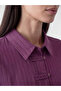 Plum Striped Women's Shirt Tunic - 4