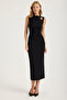Long Side Gathered Floral Brooch Dress