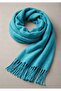 Puffy Soft Textured Thick Tasseled Women's Scarf Oversized Winter Shoulder Shawl Turquoise - 6