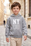 3 Threaded Letter and Number Printed Hooded Boy's Sweatshirt