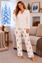 Patterned Milan Knitted Long Sleeve Plus Size Women's Buttoned Pajama Set - 2