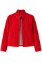 Red Plaid Lined Velvet Jacket - 27010
