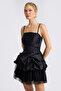 Tulle Detailed Satin Balloon Dress - 3