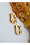 Zircon stone earrings - gold color -