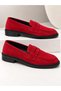 Women's Red Loafer Shoes Suede Classic Daily Stylish Comfort Casual Shoes - 3