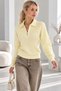 Women's Polo Collar Half Zipper Honeycomb Knit Sweater - 2