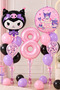 Party Kuromi 8Th Birthday Balloon Set Number Foil Balloon Pink Lilac Black Party Decoration Set