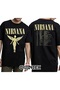 تيشيرت Nirvana In Utero Tour NYC 1993 أسود اللون مطبوع من الأمام والخلف للجنسين