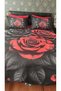 Kara Gül 5D Digital Printed Cotton Double Duvet Cover Set 6 Pieces - 2