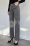 Anthracite High Waist Stone Detailed Palazzo Slim Fit Jeans - 3