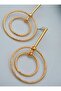 Hoop earrings - gold color - - 3