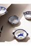 Reve bleu round plate set - 19 cm - blue/white - 3