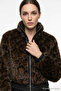 Women's Coat Leopard Patterned Plush Stand Collar Zippered Short Bomber Casual Winter Stylish Model Cc Otw 15373827