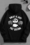 Unisex 3 Thread Cotton Black Fatcrying Print Loose Fit Sweatshirt Hoodie